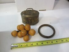 metalware trinket box INDIA w/ wood grapes wooden cluster antique vintage lot picture