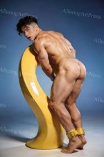 Asian Male Model Photo Print Muscular Handsome Shirtless Hunk Abs - H948 picture