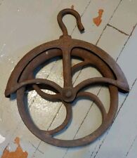 Vtg/Antique Cast Iron Pulley ( Well , Loft , Barn ) 10 inch Steampunk picture