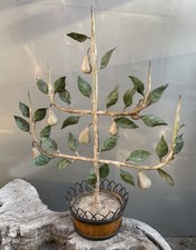 Vintage Italian Tole Espalier / Espaliered Pear Tree Sculpture Cast Iron picture