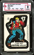 1976 Topps Marvel Super Heroes Sticker Vintage ~ Kid Colt ~ CG 8 NM-MT picture