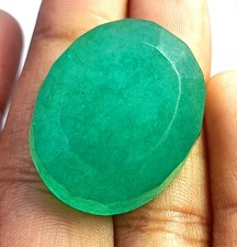 55.73 Ct Natural Certified Colombian Green Emerald Oval Cut Loose Gemstone NCH picture