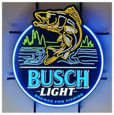 Bass Fish Mountain Lake Fishier Beer Vivid LED Neon Sign With Dimmer 24