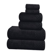 MyOwn Premium Cotton 6 Pack Towel Set for Bathroom, Contains 2 6 Pack Set Black picture