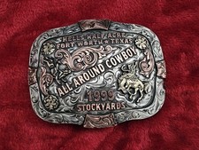 All Around RODEO☆Hells Half Acre☆1999☆X~Treme☆CHAMPION TROPHY BUCKLE☆Rare☆T45 picture