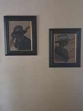 JUNE MARIE ORIGINAL OIL ON CANVAS PAINTING AND MUSICAN STAIRWAYS TO THE BLUES picture