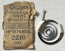 Vintage Waltham Pioneer Unit Resilient Mainspring 14s 1874 Model 2210 .021 NOS picture