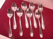 Set Of 8 Pfaltzgraff Linden Stainless steel Place Oval Soup Spoons 7 3/8