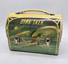 Vintage 1968 Aladdin STAR TREK Domed Dome Top Metal Lunchbox Only No Thermos picture