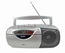 Jensen MCP-160 Portable AM/FM Radio Cassette Player Tested & Working Silver picture