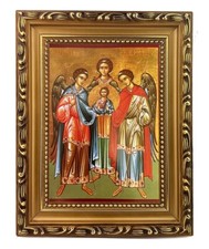 Synaxis of the Holy Archangels Michael, Gabriel Raphael, Full Body - Greek Icon picture