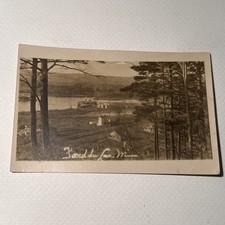 Vintage Real Photo Postcard Rppc Fond Du Lac Minnesota Birdseye View Riverboat picture