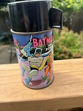 Vintage Batman And Robin Metal Aladdin Brand (USA) Half Pint Thermos picture