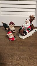 Assorted Cute Christmas Santa Figurines Lot Of 3 picture