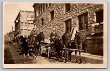 West Cedar Street Globe Arizona Men Driving Horse Wagon c1910 Real Photo RPPC picture