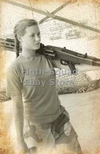 War Picture Photo female soldier with a machine gun 5948 picture