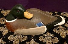 Vintage Wooden Wildlife Kennebunk Maine Hand Carved Mallard Duck Signed picture
