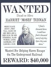 HARRIET MOSES TUBMAN PHOTO 8.5X11 WANTED POSTER REWARD NEGRO SLAVE 1885 REPRINT picture