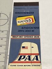 Matchbook Cover  PAA Pan American Airlines  Worlds Mose Experienced Airline  gmg picture