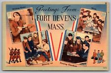 Greetings Fort Devens Ma Massachusetts Checkers Postcard picture