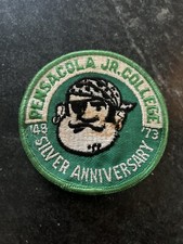 Pensacola FL Florida Jr. College Patch Rare Sew On Vtg 4” 70s 1973 Mascot Pirate picture