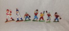 Set Of 7 Vintage Miniature Baseball Players Cake Topper Made In Hong Kong picture