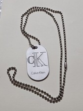 Vintage Calvin Klein CK One Promotional Aluminum Dog Tag Necklace picture