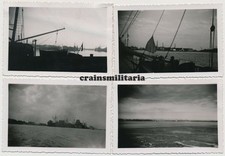 4x Genuine Photo ship boat with camouflage Oliva transmitter in port Danzig Gdansk Poland 1942 picture