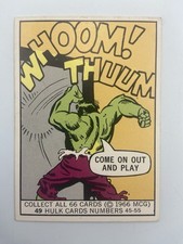 MCG 1966 Donruss Marvel Super Heroes #49 Hulk COME ON OUT AND PLAY Vintage Card picture