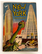 1938 New York Illustrated NYC Souvenir Book Manhattan Post Card 1939 Worlds Fair picture