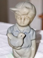 Vintage Porcelain Boy with Bird Figurine 6