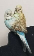 Vintage Porcelain Ceramic Parakeet Birds Budgie Clip On Christmas Ornament Japan picture