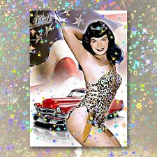 Bettie Page Holographic Pin-Up Patriot Sketch Card Limited 1/5 Dr. Dunk Signed picture