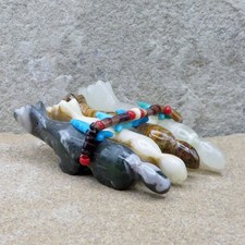 Zuni Fetish-Native American-TRAVELING WOLF FAMILY of Four-Lorae Lunasee picture