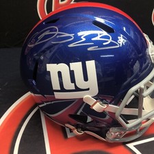 Odell Beckham Jr. and Evan Engram Signed Giants Speed Replica Helmet JSA picture