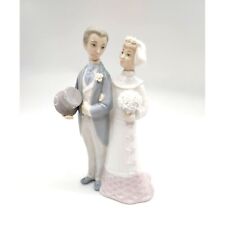 Lladro 8-in Bride and Groom Cake Topper Figurine, Retired 4808 Wedding picture