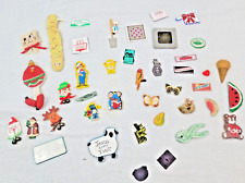 VINTAGE LOT OF MAGNETS ALL UNIQUE SOME INCLUDE CANDY BAR WRAPPERS SMURFETTE CARE picture