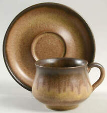 Denby-Langley Romany Brown Cup & Saucer 5922823 picture