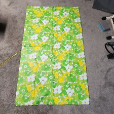 Vintage 1970s Vinyl/Flannel Tablecloth Hawaiian Boho Floral 52x86 Flawed Read  picture