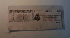 SLING'S 🪙 Histotoric 1800's New York Cashier Of The Merchants 🏦 Bank Check UNC picture