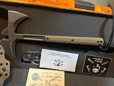 RMJ USA Kestrel Tactical Tomahawk Full Tang 80CRV2 Blade Hyena Brown/Black picture