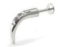 14g 5/16 One Inch Curved Notched Talon Lip Chin Ring Surgical Steel 316L Sexy picture