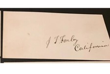 Signed James Thompson Farley CA Senator & Orig 1849 California Gold STRIKE Miner picture