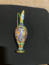 Vintage Gialletti Italian Byzantine Style Gold Mosaic Lidded Box  Deruta  picture