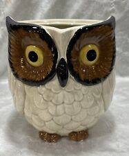Vintage Hand Painted Otagiri Ceramic Owl Cookie Jar 1960’s NO LID PLANTER Kitsch picture