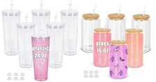 24 Oz Acrylic Snow Globe and 16 Oz Sublimation Glass Snow Globe Tumbler picture