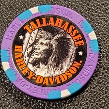 TALLAHASSEE HD ~ FLORIDA (Purple/Teal Wide Print) Harley Davidson Poker Chip picture