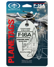 USAF General Dynamics F-16A Falcon 80-0542 Intake White Metal Plane Skin Bag Tag picture