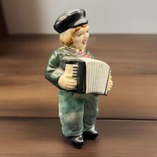 Vintage ~ Boy Playing Accordian ~ Porcelain ~ Hand Painted picture