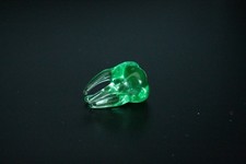 Green Uranium Glass Tooth Figurine UV Reactive Mini Glass  Tooth Glow picture